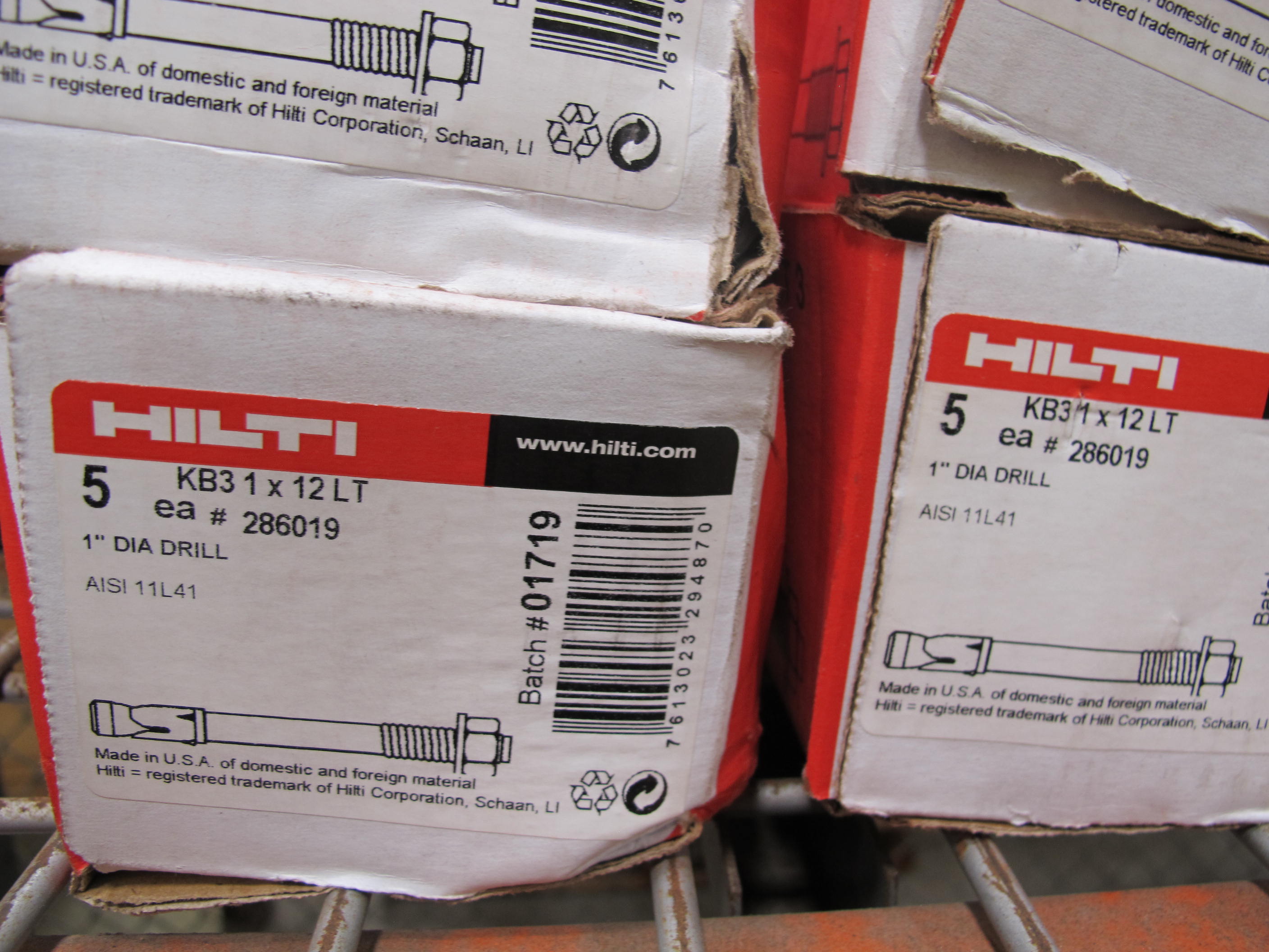 LOT TO INCLUDE: LARGE QUANTITY OF HILTI ANCHORS AND BOLTS. LOADING & HANDLING FEE $15-4210